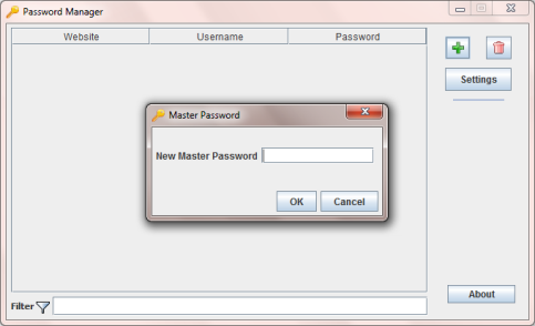 Creating master password Creating master password