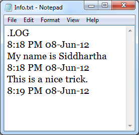 Save a log in Notepad Save a log in Notepad