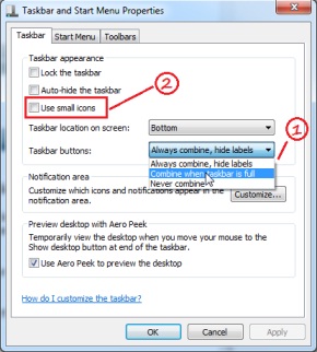 Task bar and Start Menu properties Task bar and Start Menu properties