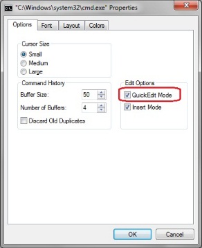 Enable Quick Edit mode Enable Quick Edit mode