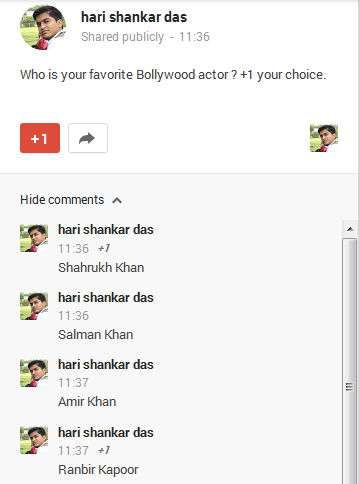 Conducting poll in Google+ Conducting poll in Google+
