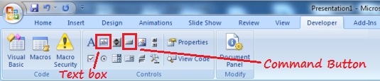 Insert Command Button and Text Box Insert Command Button and Text Box