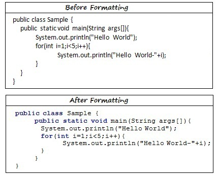 Before formatting and After formatting Before formatting and After formatting