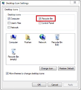 Show/Hide Recycle Bin Show/Hide Recycle Bin