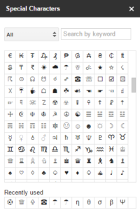 Special Characters