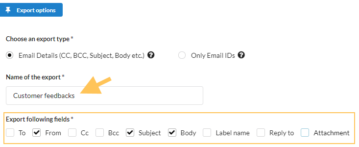 Email fields